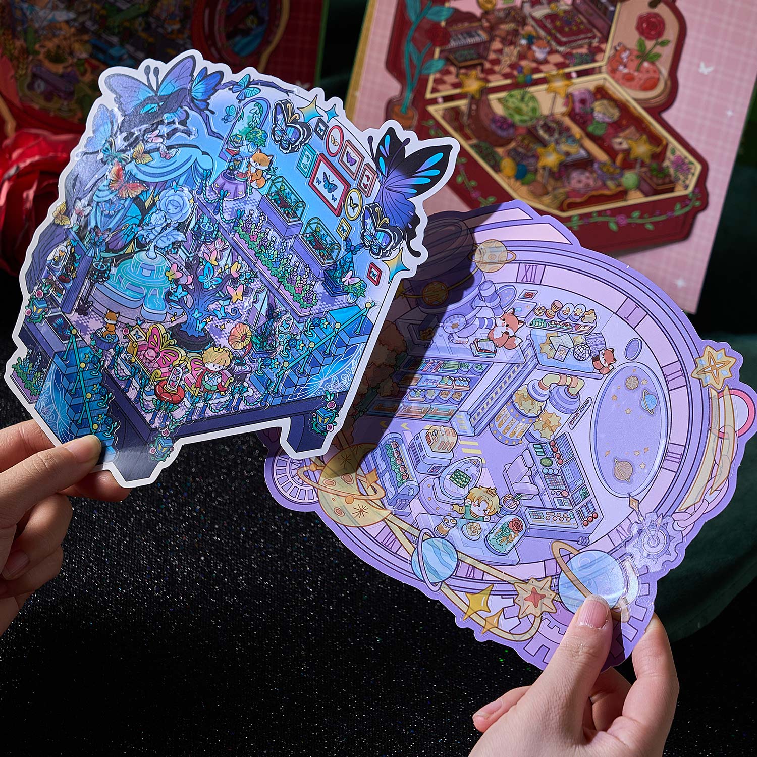 A micro scene book of rose Town, a seal seal for children, an adult stress relief seal. There are various construction scenes and can be used for glass metal cup bodyseal. 3 d A three-dimensional cultural property diy Decorative book