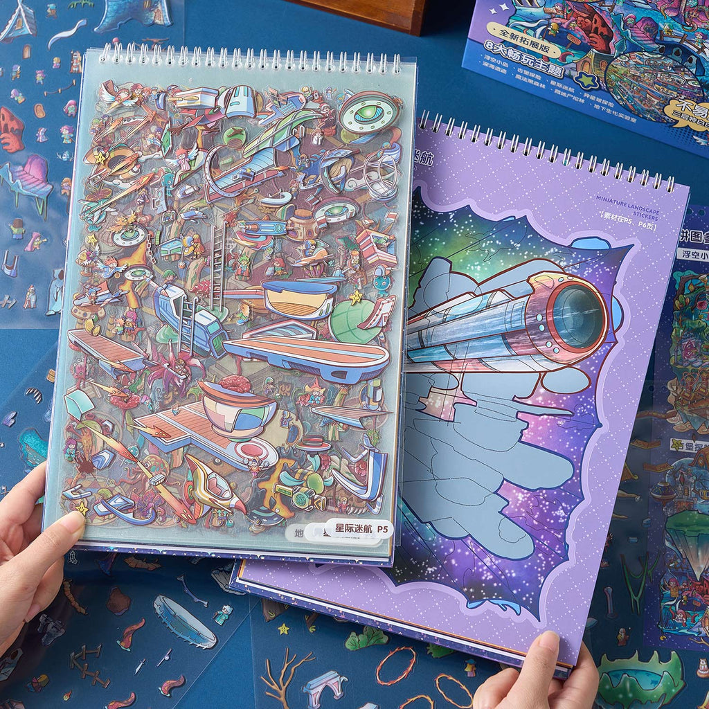 One of the notebooks of the shrinking scene of the town in the odd area diy Toy. 8 different theme scenes. 3 d A three-dimensional cartoon shed diy Decorative book