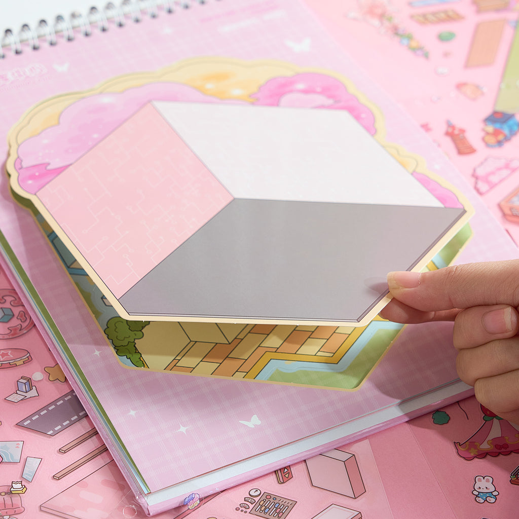 A narrow scene of the town of pleasure is a Book Book seal seal, child's wisdom seal, six different theme scenes. 3 d A three-dimensional cartoon shed diy Decorative book