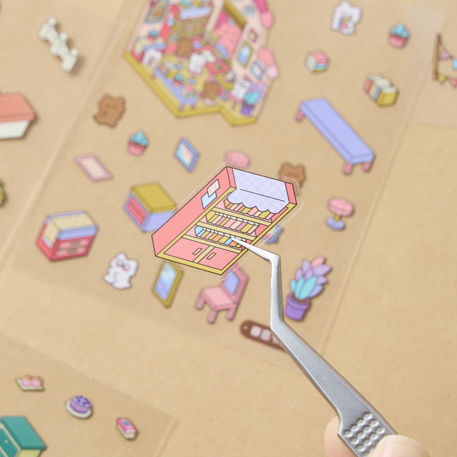 A mini mini series (4 items) easy to use mini notebooks diy Toy. 8 different theme scenes, 24 sheets / gold. 3 d A three-dimensional cartoon shed diy Decorative book