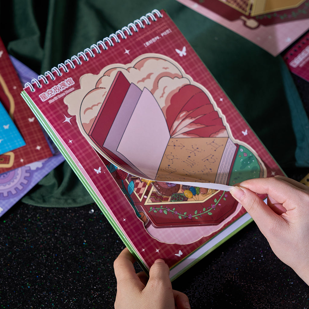 A micro scene book of rose Town, a seal seal for children, an adult stress relief seal. There are various construction scenes and can be used for glass metal cup bodyseal. 3 d A three-dimensional cultural property diy Decorative book