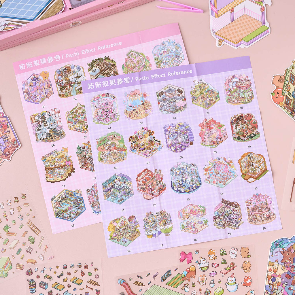 One box reduction scene pocketbook, seal for children, adult stress relief seal. There are 20 different themes, 40 sheets of paper. Can be used for glass metal cup body seal. 3 d A three-dimensional cultural property diy Decorative book