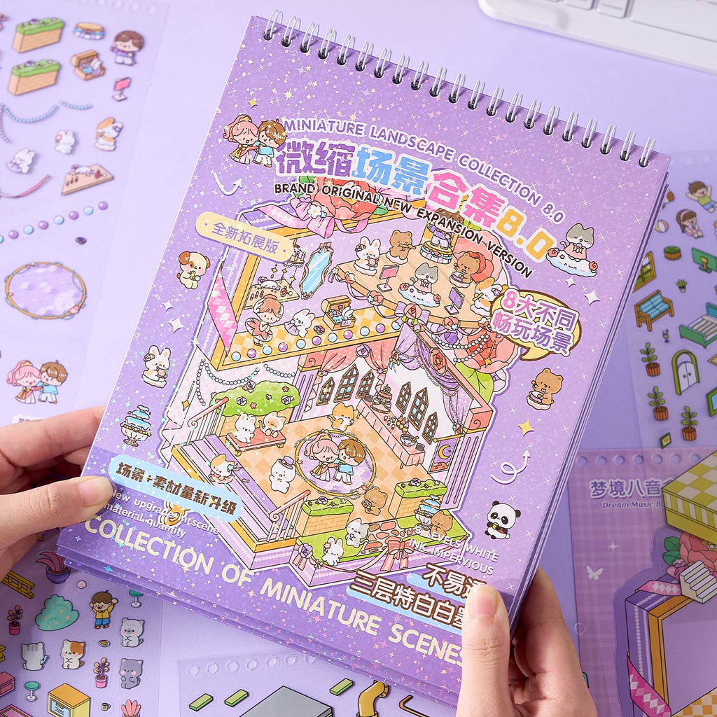 The melody town micro scene diary seal seal, the child care seal, and the adult stress relief seal. 8 different theme scenes. Can be used for glass metal cup body seal. 3 d Solid diy Decorative book