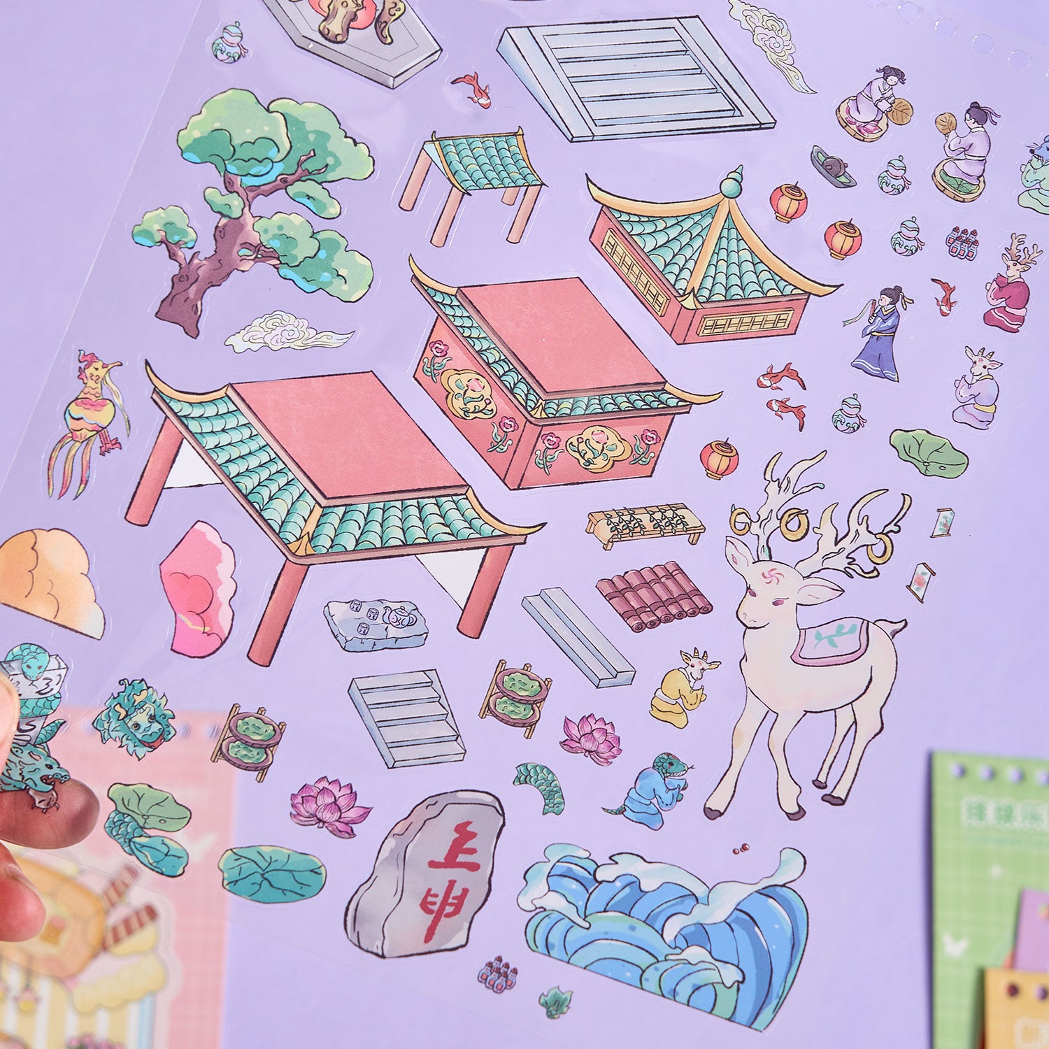 【 Super Popular 】 1 Yoyo Town Miniature Scene Manual Creation Stickers, Children's Puzzle Stickers, Essential Tool for Adults to Relieve Stress, 8 Theme Construction Scenes. 3D cartoon house DIY landscape decoration sticker book