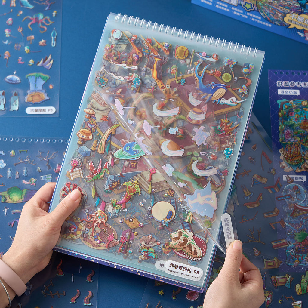 One of the notebooks of the shrinking scene of the town in the odd area diy Toy. 8 different theme scenes. 3 d A three-dimensional cartoon shed diy Decorative book