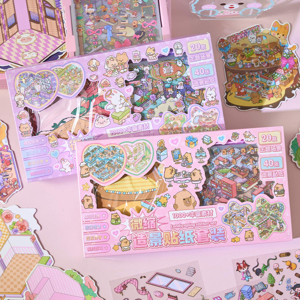 One box reduction scene pocketbook, seal for children, adult stress relief seal. There are 20 different themes, 40 sheets of paper. Can be used for glass metal cup body seal. 3 d A three-dimensional cultural property diy Decorative book