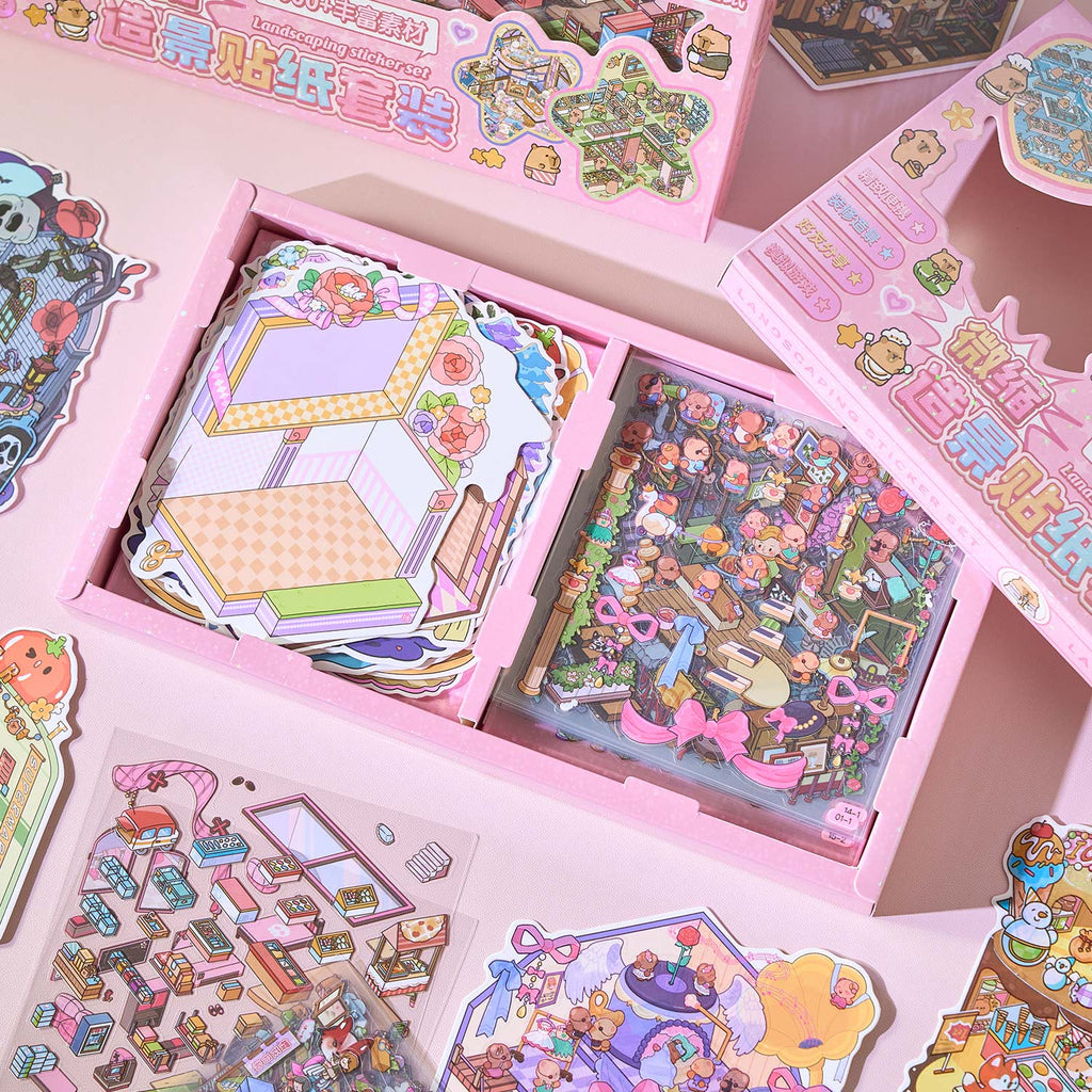 One box reduction scene pocketbook, seal for children, adult stress relief seal. There are 20 different themes, 40 sheets of paper. Can be used for glass metal cup body seal. 3 d A three-dimensional cultural property diy Decorative book