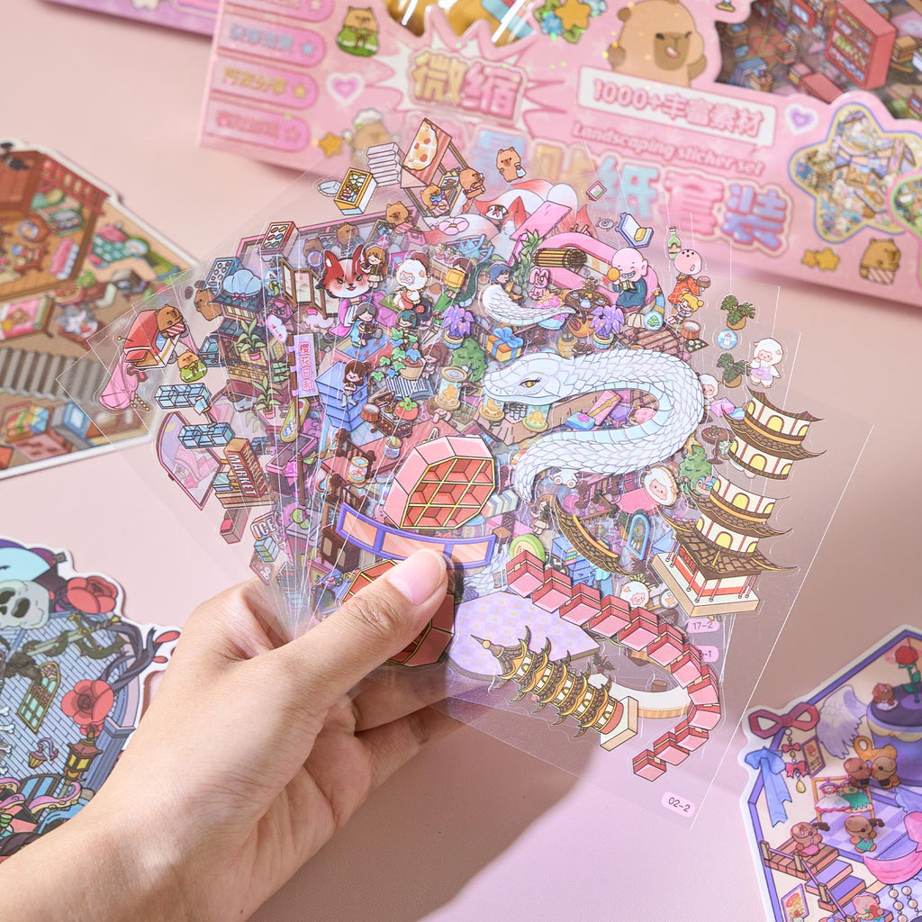 One box reduction scene pocketbook, seal for children, adult stress relief seal. There are 20 different themes, 40 sheets of paper. Can be used for glass metal cup body seal. 3 d A three-dimensional cultural property diy Decorative book