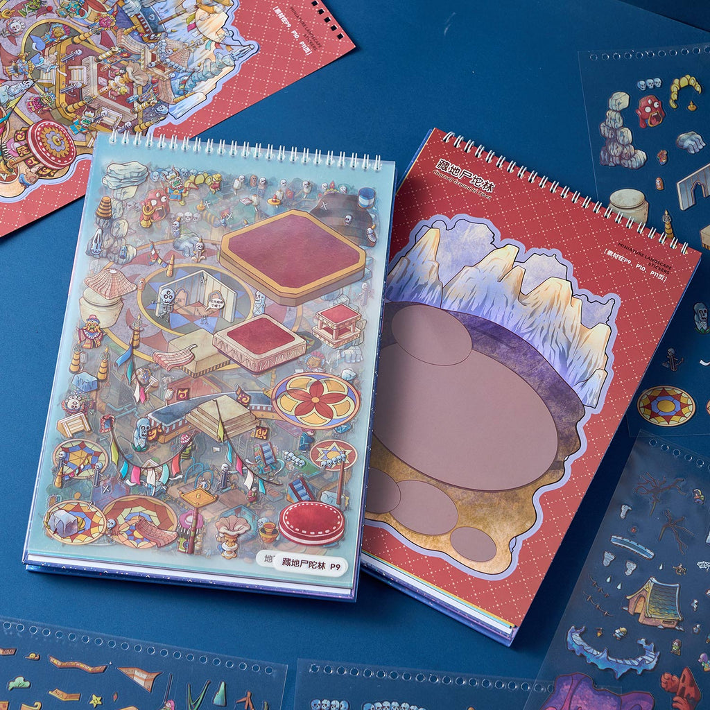 One of the notebooks of the shrinking scene of the town in the odd area diy Toy. 8 different theme scenes. 3 d A three-dimensional cartoon shed diy Decorative book