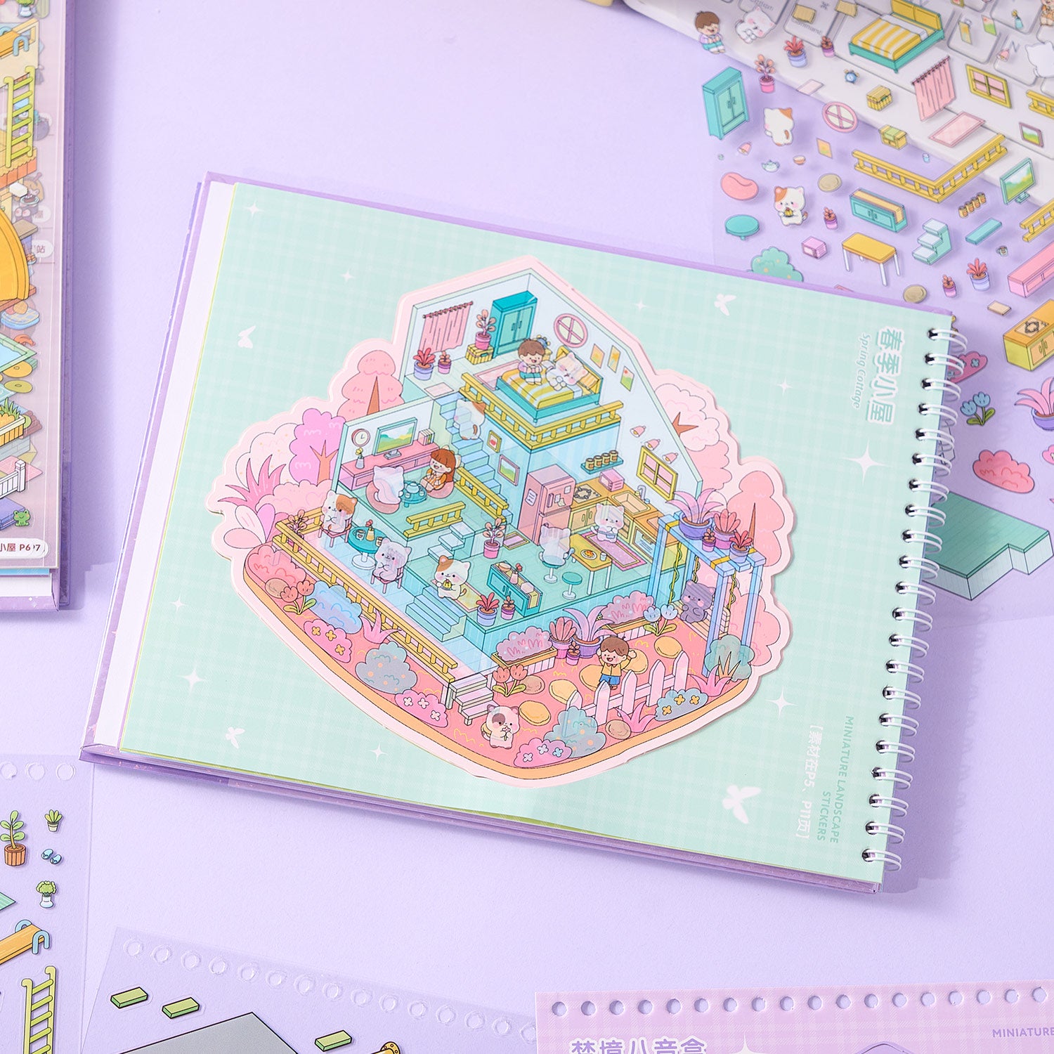 The melody town micro scene diary seal seal, the child care seal, and the adult stress relief seal. 8 different theme scenes. Can be used for glass metal cup body seal. 3 d Solid diy Decorative book