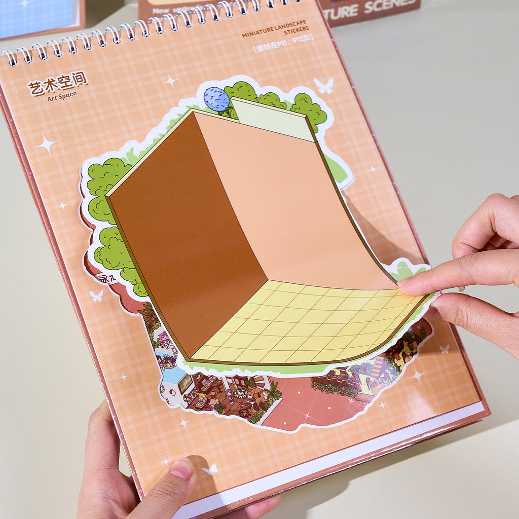 It is a Book of the reduced scene of the strange town. 6 different theme scenes. Can be used for glass metal cup body seal. 3 d Solid diy Decorative book