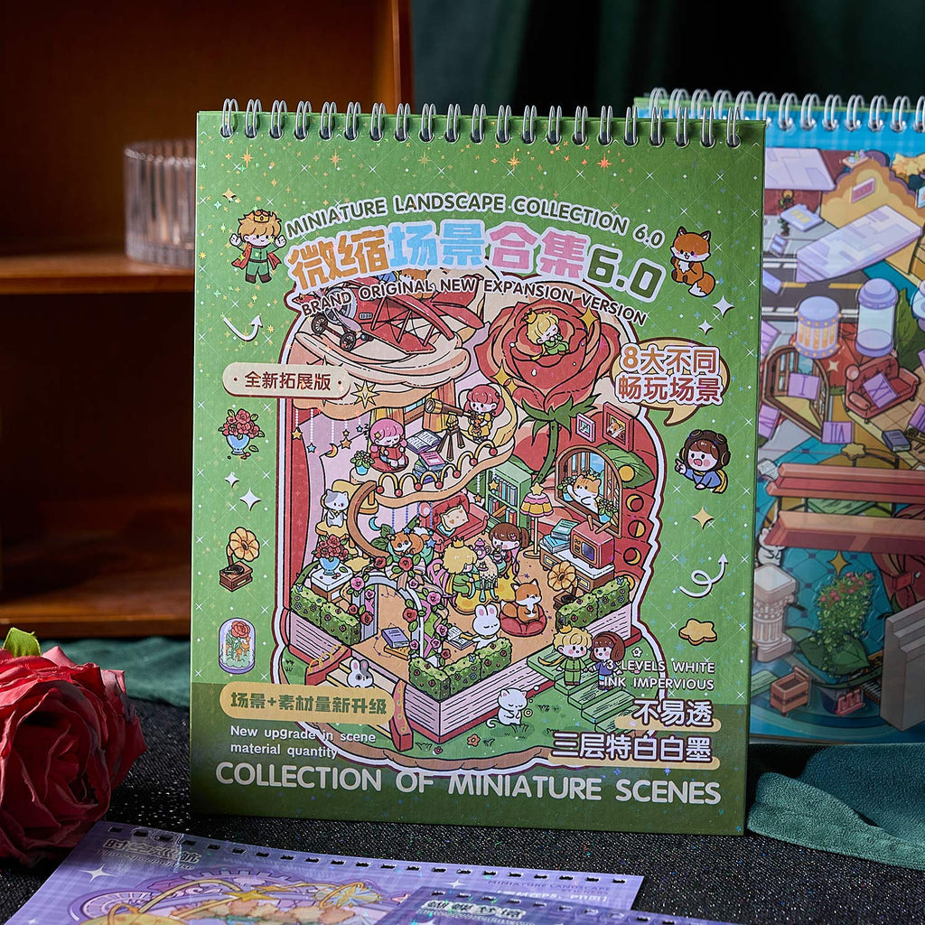 A micro scene book of rose Town, a seal seal for children, an adult stress relief seal. There are various construction scenes and can be used for glass metal cup bodyseal. 3 d A three-dimensional cultural property diy Decorative book