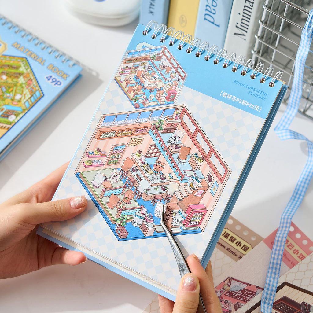 One of the most popular scenes in the shopping district is a shrink scene notebook, a seal for children, a variety of fabrication scenes, 49 pages / books. 3 d A three-dimensional cartoon shed diy Decorative book