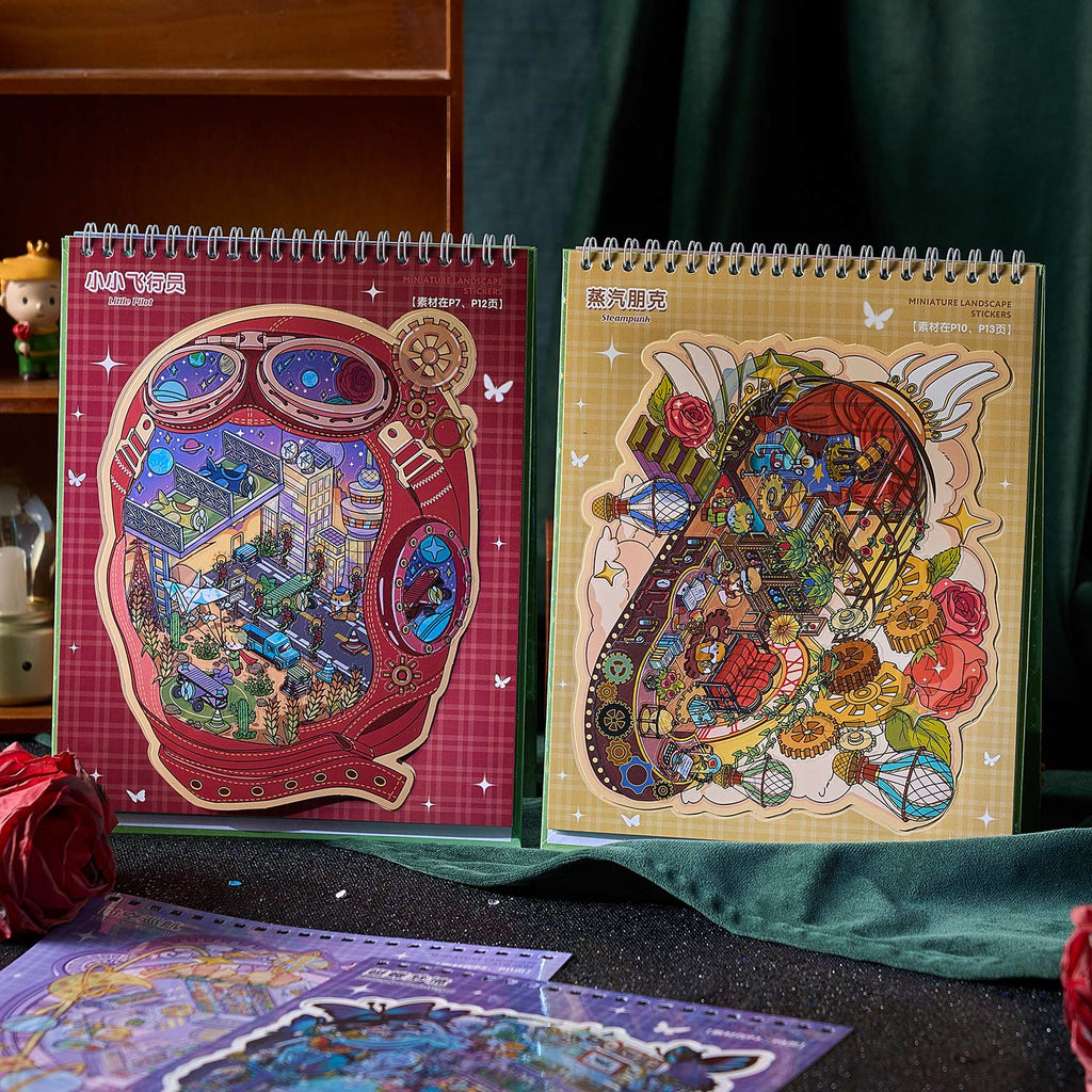 A micro scene book of rose Town, a seal seal for children, an adult stress relief seal. There are various construction scenes and can be used for glass metal cup bodyseal. 3 d A three-dimensional cultural property diy Decorative book