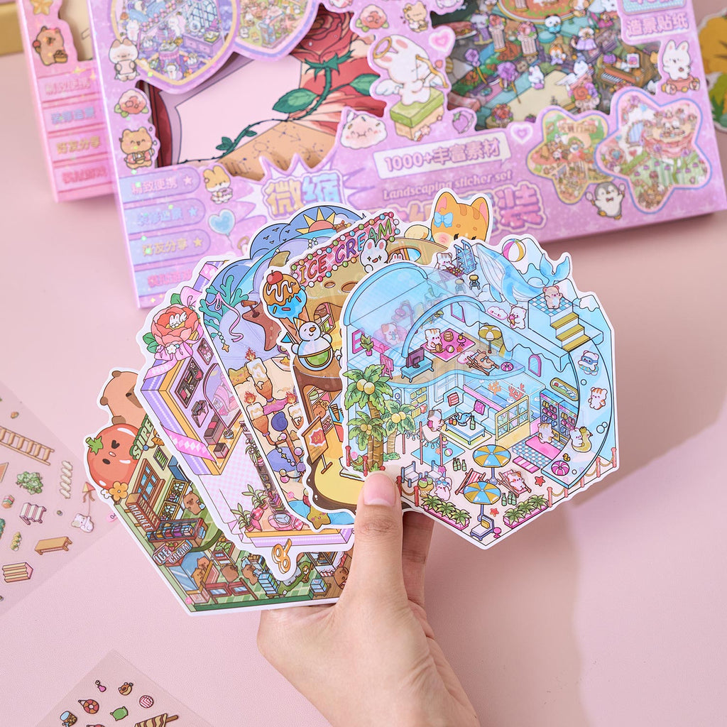 One box reduction scene pocketbook, seal for children, adult stress relief seal. There are 20 different themes, 40 sheets of paper. Can be used for glass metal cup body seal. 3 d A three-dimensional cultural property diy Decorative book