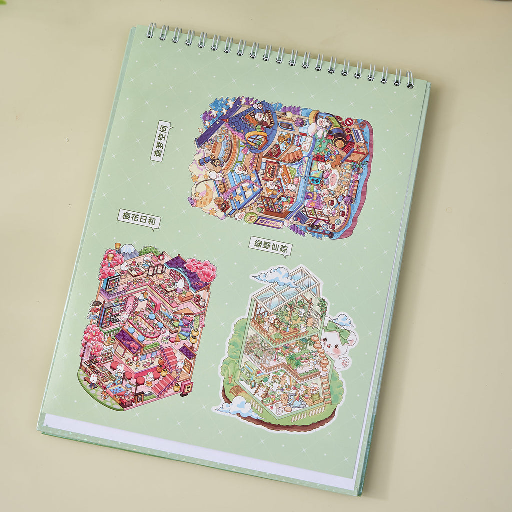 It can be used for one of the children's seal seals, the children's seal, various building scenes, and the glass metal cap bodyseal. 3 d A three-dimensional cartoon shed diy Decorative book