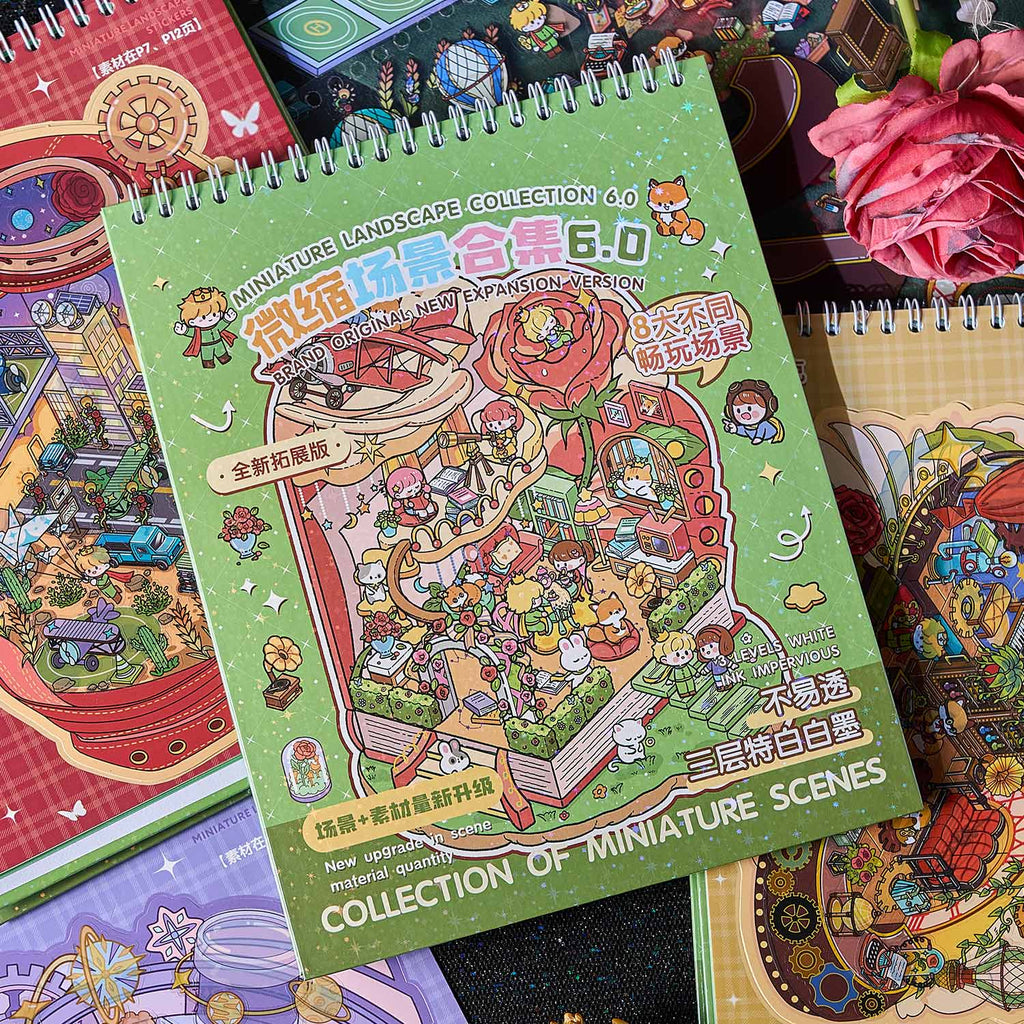 A micro scene book of rose Town, a seal seal for children, an adult stress relief seal. There are various construction scenes and can be used for glass metal cup bodyseal. 3 d A three-dimensional cultural property diy Decorative book