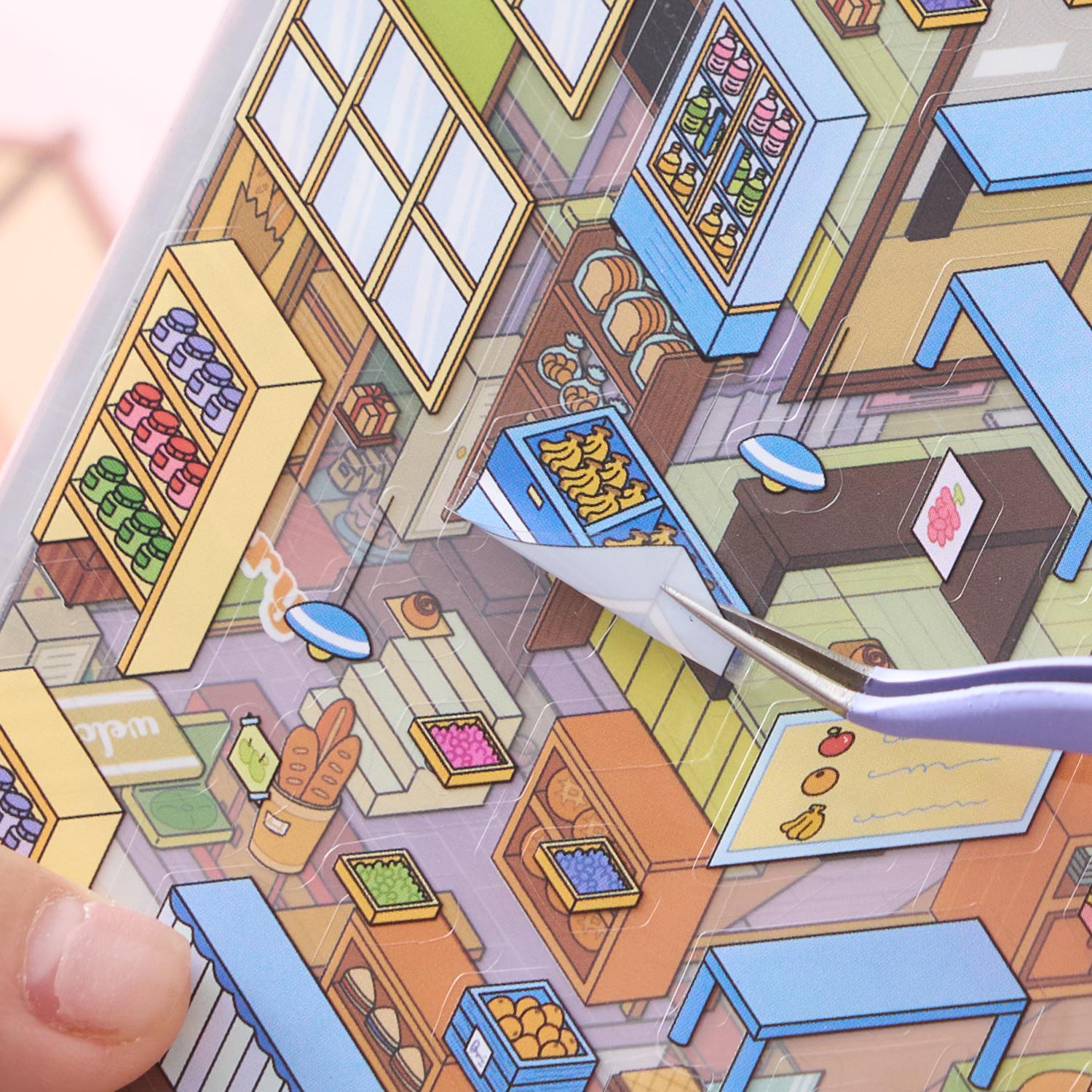 The sunshine town shrink scene book is a Book of seal, children's seal, various building scenes, 49 pages / book. 3 d A three-dimensional cartoon shed diy Decorative book