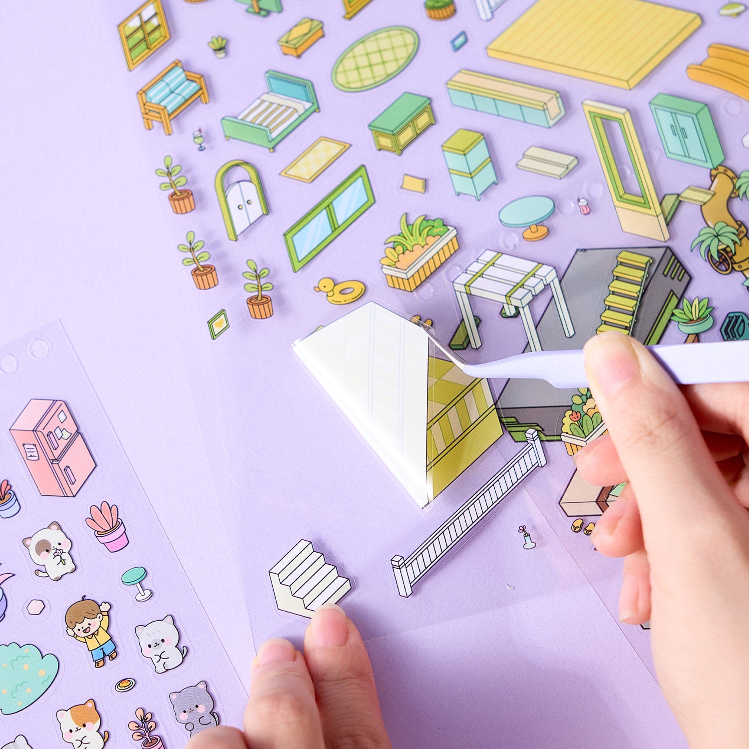 The melody town micro scene diary seal seal, the child care seal, and the adult stress relief seal. 8 different theme scenes. Can be used for glass metal cup body seal. 3 d Solid diy Decorative book