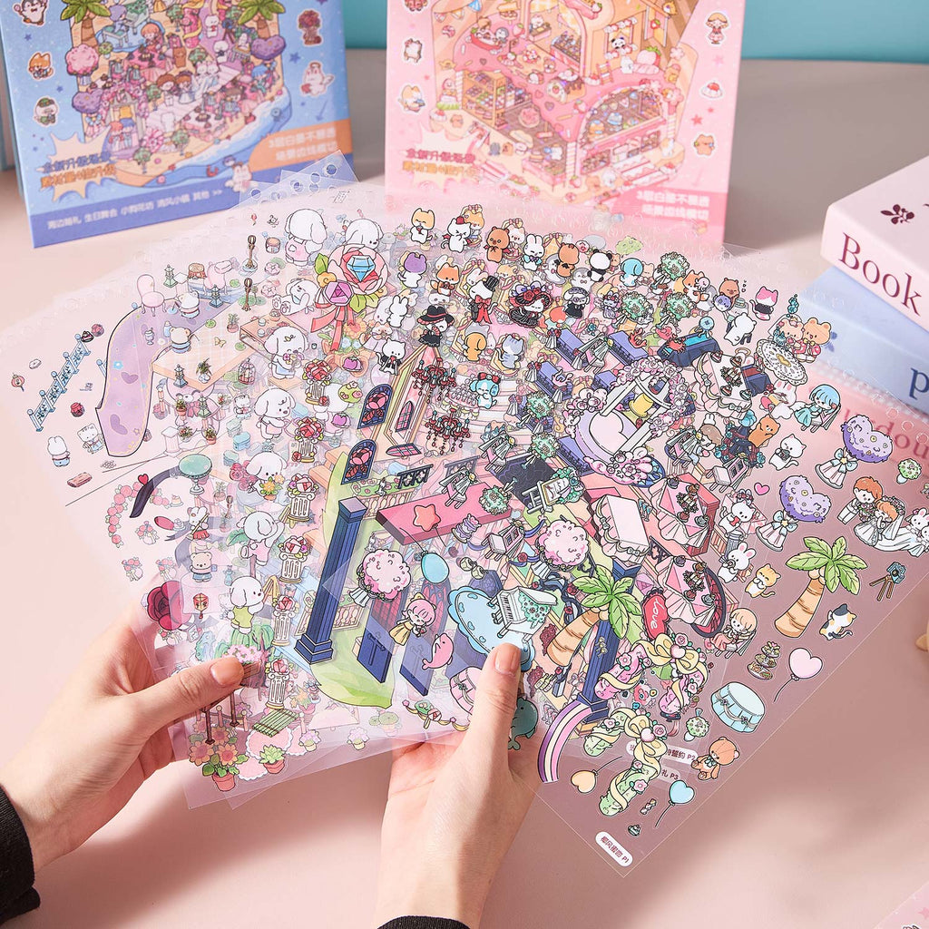 Island series rainbow island fairy tale Island Island shrinking scene diary seal seal for children D A three-dimensional cartoon shed DIY Decorative book