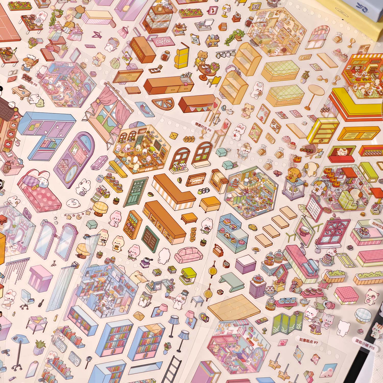 Great popularity panda It is a shrinking scene book notebook, a seal for children, various building scenes, 40 pages / books. 3 d A three-dimensional cartoon shed diy Decorative book