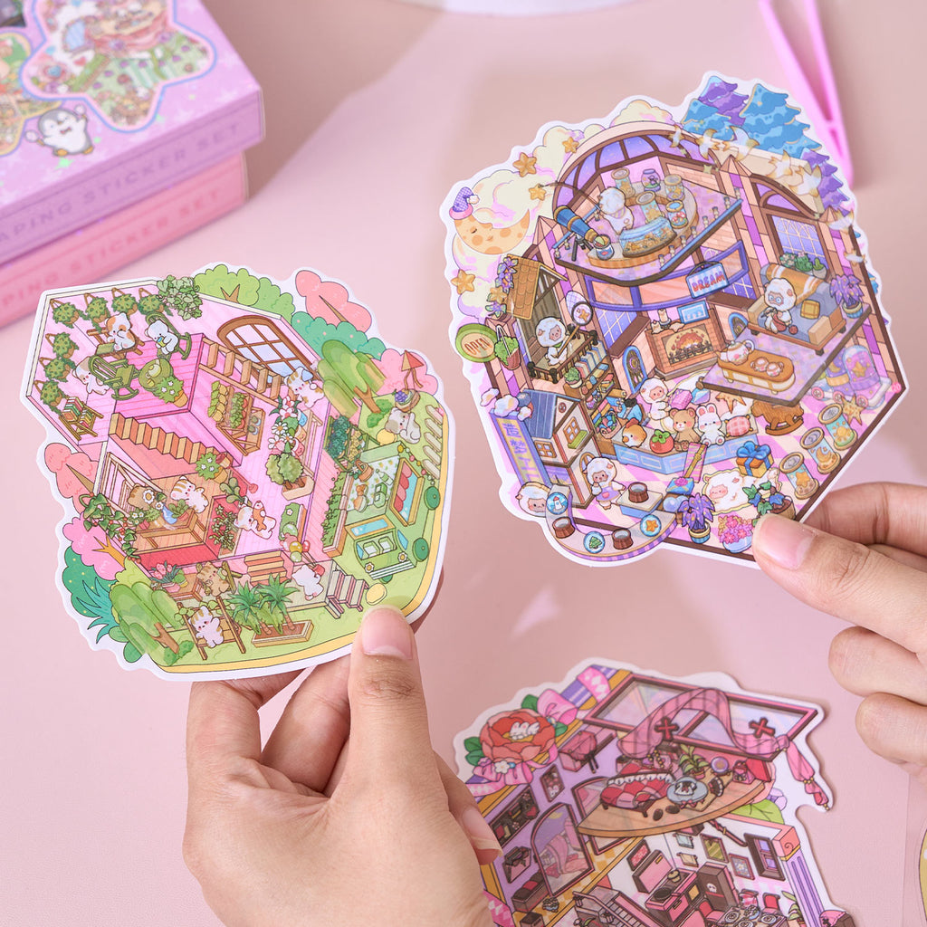 One box reduction scene pocketbook, seal for children, adult stress relief seal. There are 20 different themes, 40 sheets of paper. Can be used for glass metal cup body seal. 3 d A three-dimensional cultural property diy Decorative book