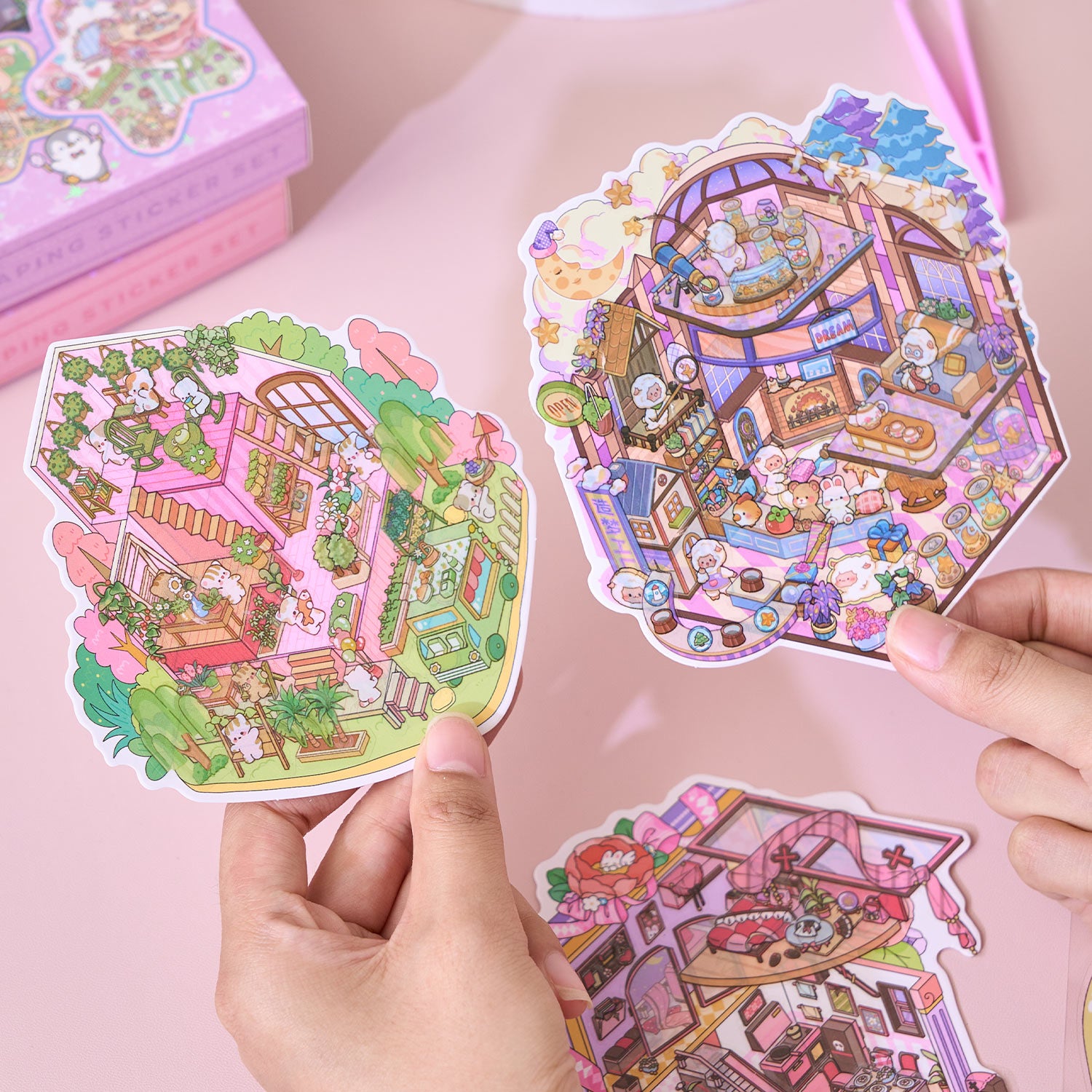 One box reduction scene pocketbook, seal for children, adult stress relief seal. There are 20 different themes, 40 sheets of paper. Can be used for glass metal cup body seal. 3 d A three-dimensional cultural property diy Decorative book