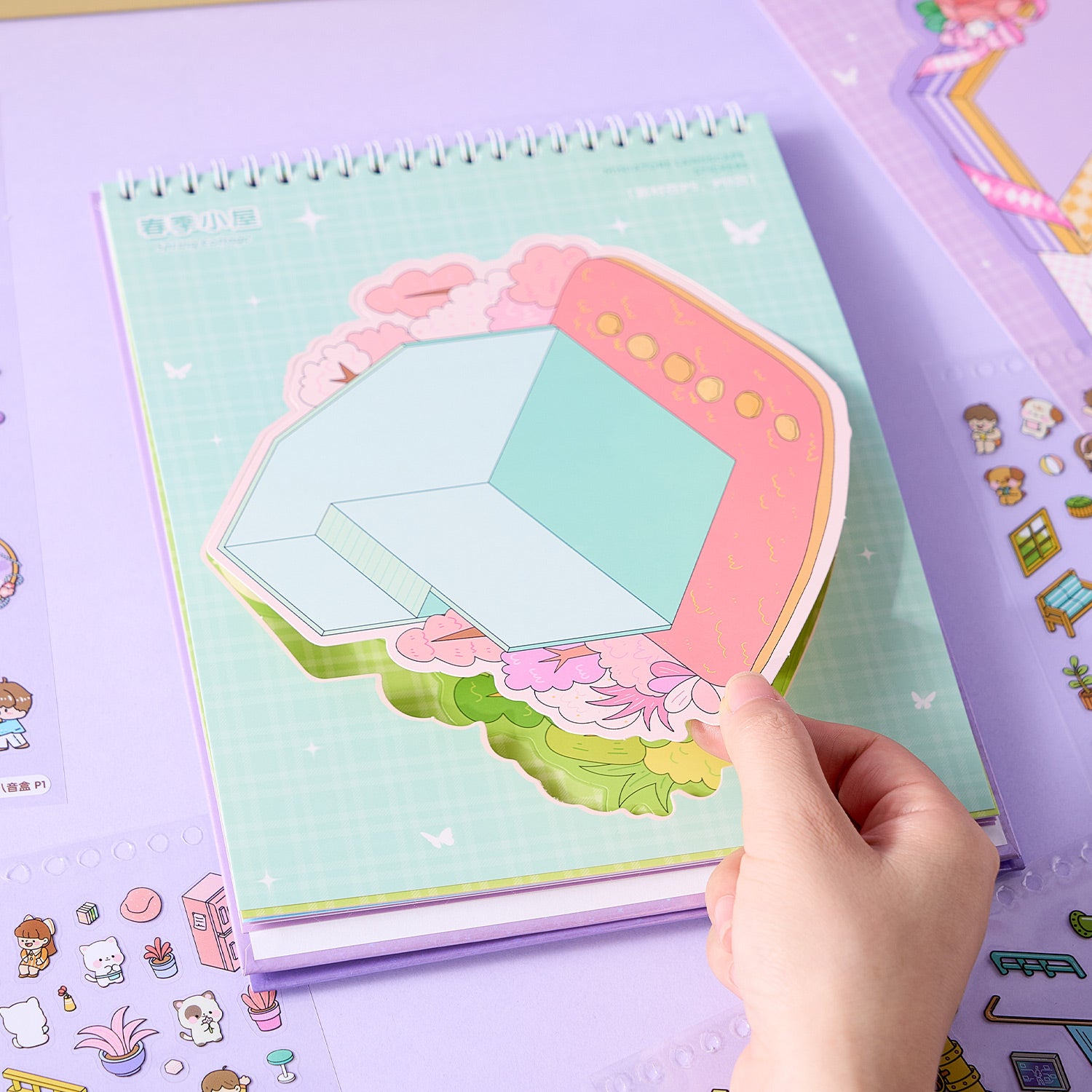 The melody town micro scene diary seal seal, the child care seal, and the adult stress relief seal. 8 different theme scenes. Can be used for glass metal cup body seal. 3 d Solid diy Decorative book