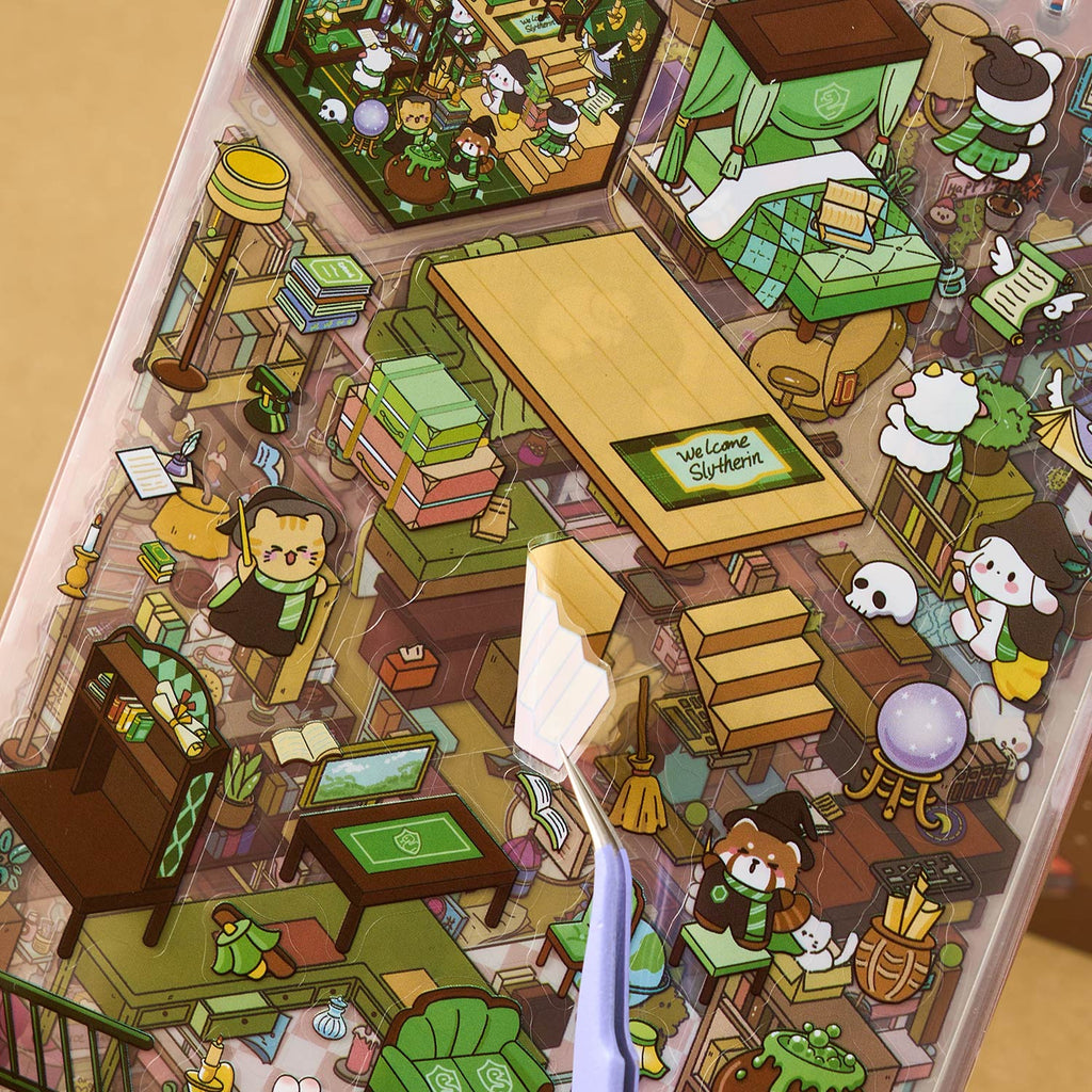 The town of the dream town is a shrinking scene of the town. The seal seal for children is a diverse construction scene D A three-dimensional cartoon shed DIY Decorative book