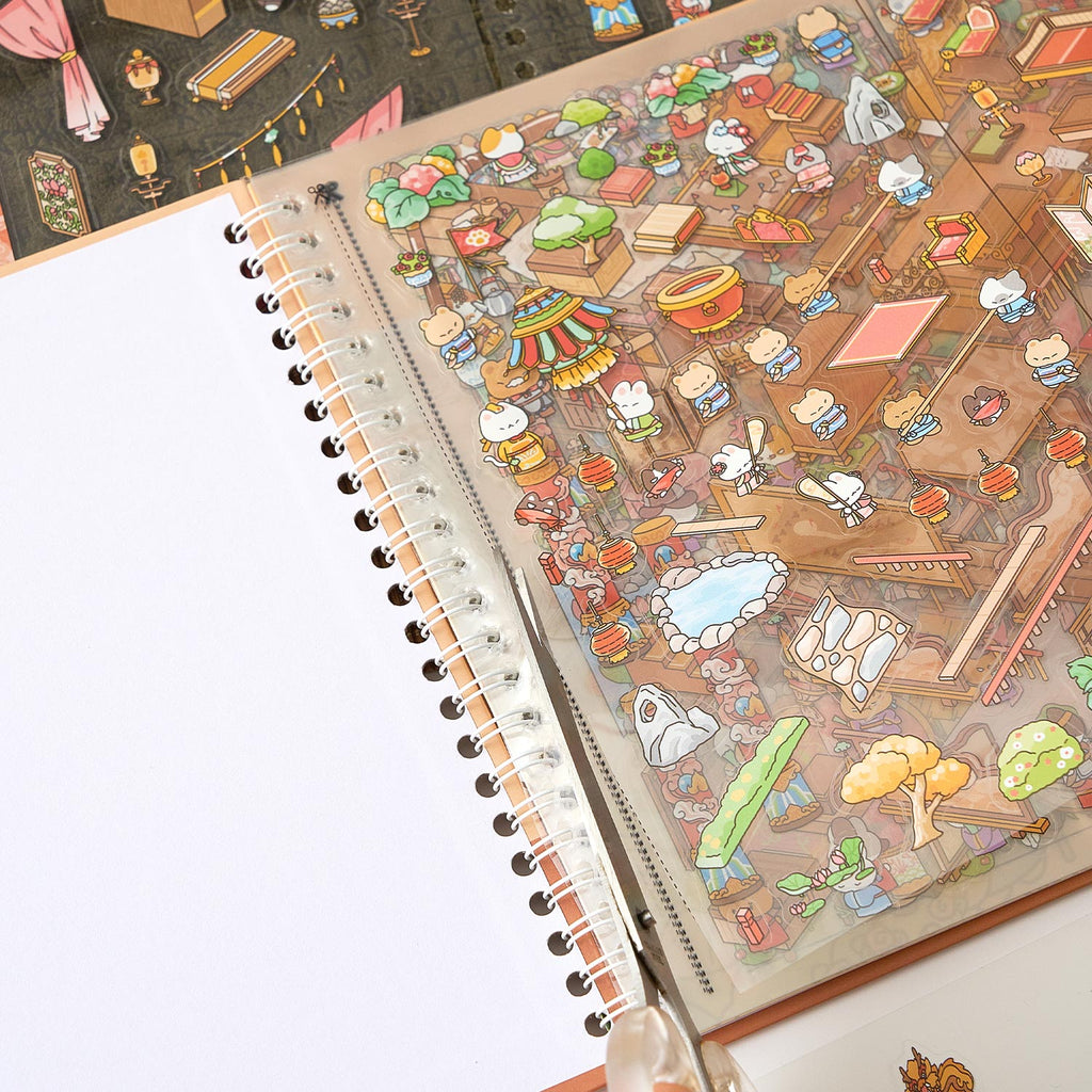 One volume of Chinese ancient imperial palace diy Toy. 12 different theme scenes. 3 d A three-dimensional cartoon shed diy Decorative book