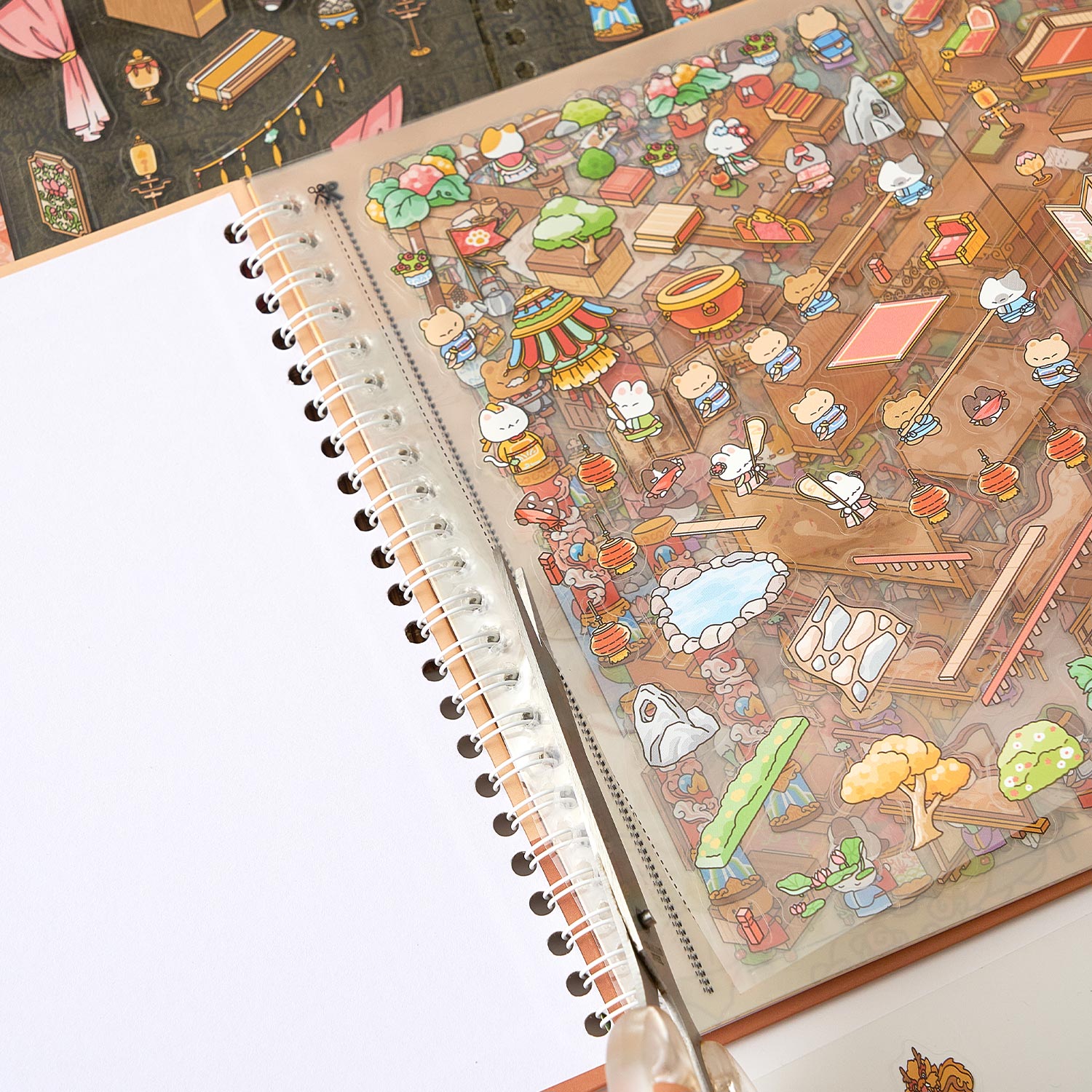 One volume of Chinese ancient imperial palace diy Toy. 12 different theme scenes. 3 d A three-dimensional cartoon shed diy Decorative book