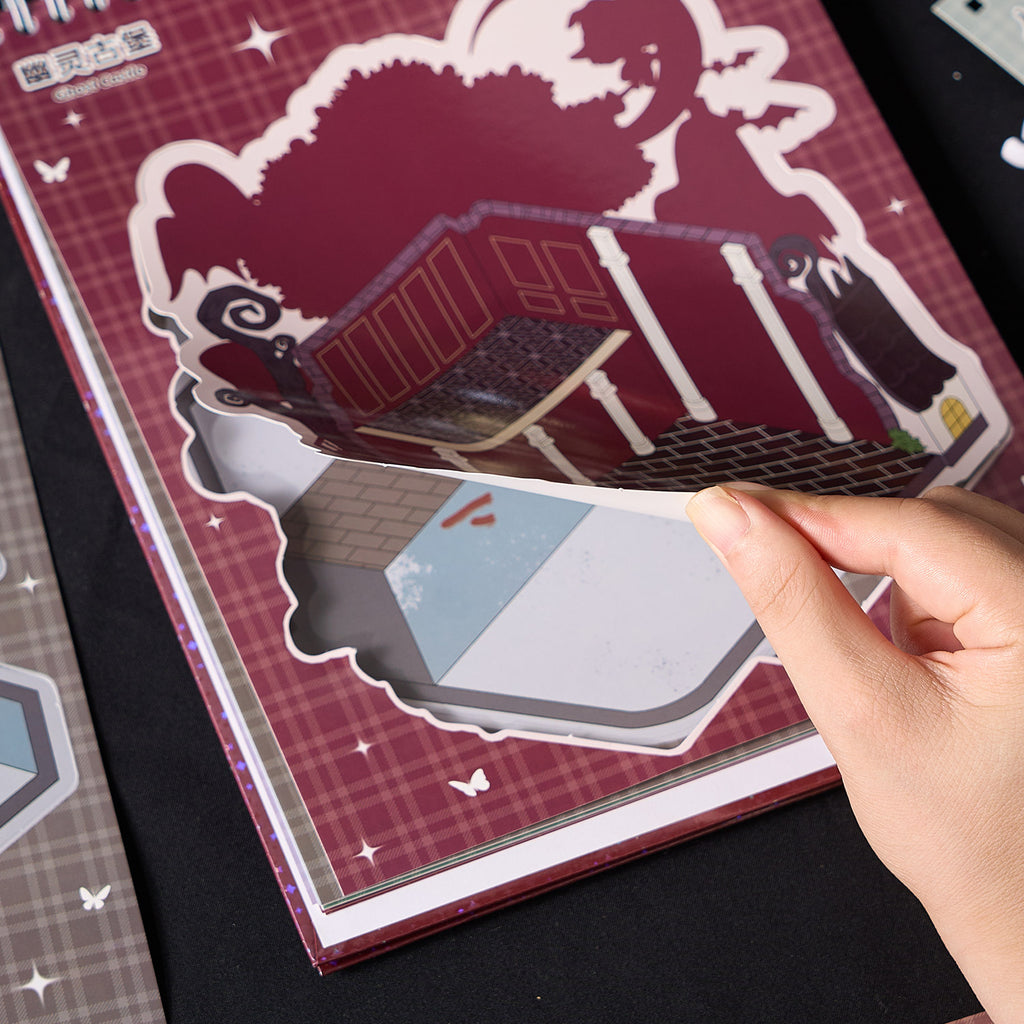 The thriller town micro scene pocketbook seal, children's awareness seal, adult stress relief seal. 8 different theme scenes. Can be used for glass metal cup body seal. 3 d Solid diy Decorative book