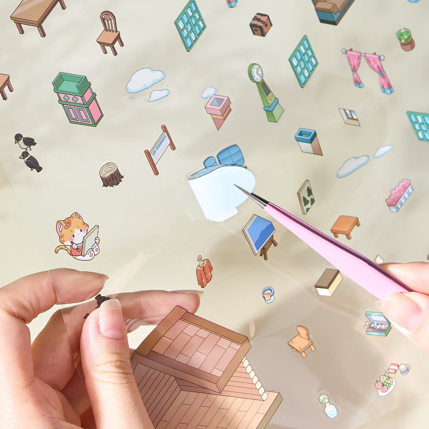 It can be used for one of the children's seal seals, the children's seal, various building scenes, and the glass metal cap bodyseal. 3 d A three-dimensional cartoon shed diy Decorative book