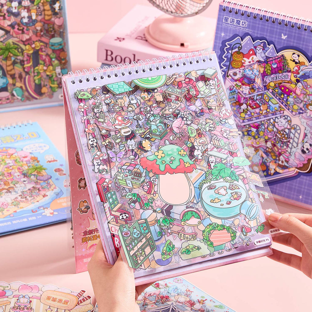 Island series rainbow island fairy tale Island Island shrinking scene diary seal seal for children D A three-dimensional cartoon shed DIY Decorative book