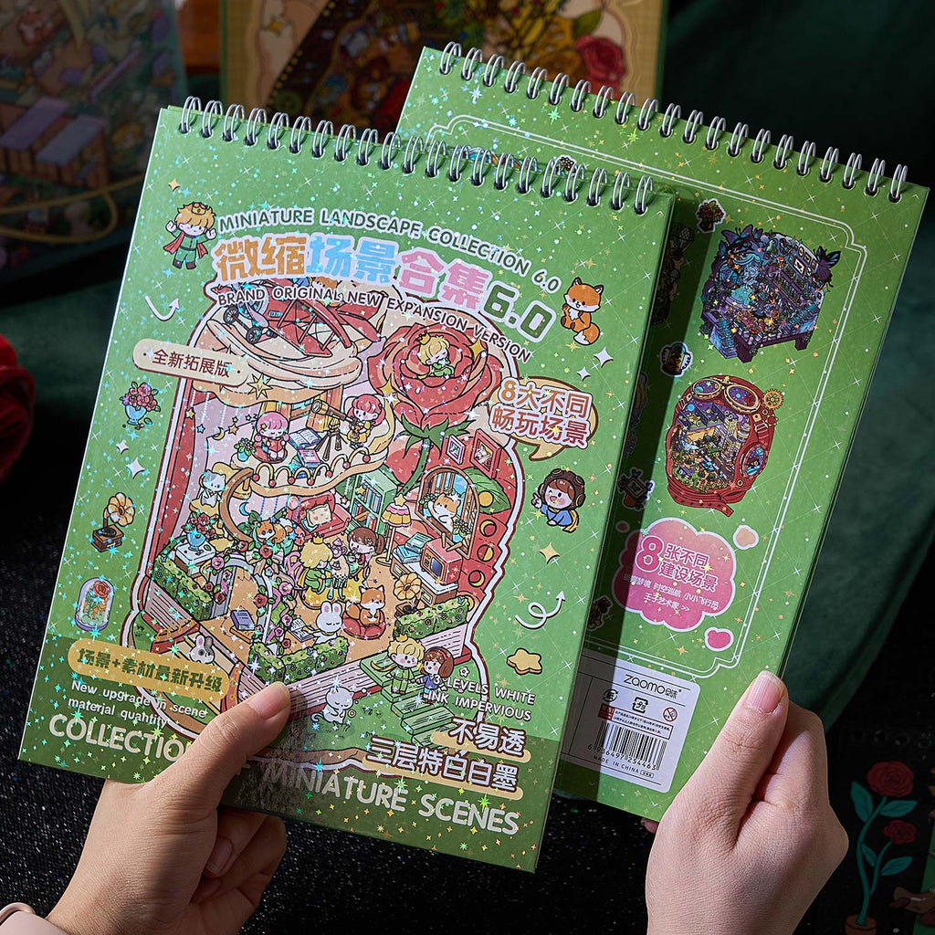 A micro scene book of rose Town, a seal seal for children, an adult stress relief seal. There are various construction scenes and can be used for glass metal cup bodyseal. 3 d A three-dimensional cultural property diy Decorative book