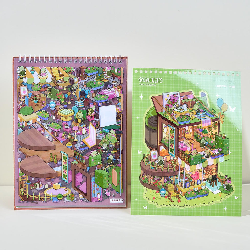 It is a Book of the reduced scene of the strange town. 6 different theme scenes. Can be used for glass metal cup body seal. 3 d Solid diy Decorative book