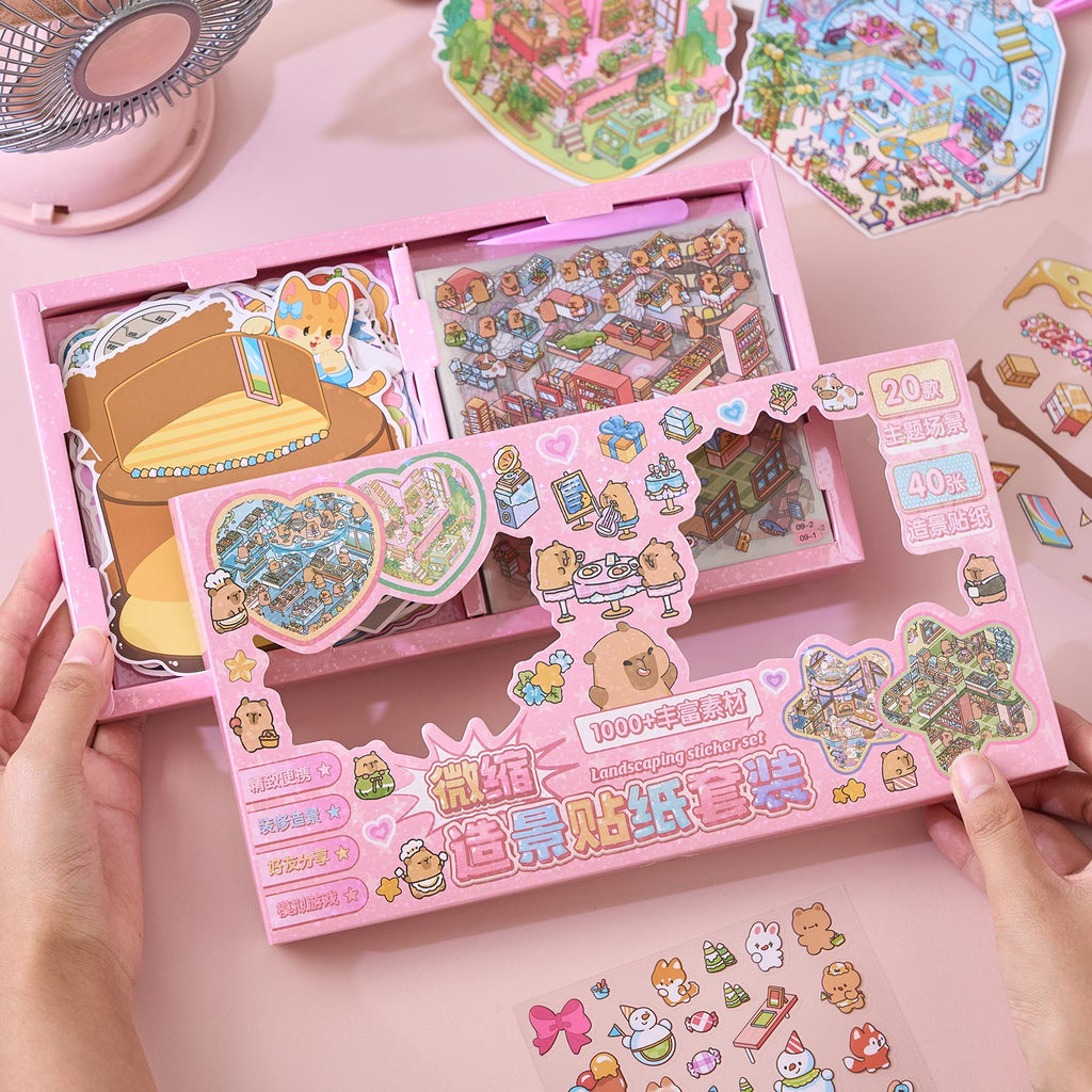 One box reduction scene pocketbook, seal for children, adult stress relief seal. There are 20 different themes, 40 sheets of paper. Can be used for glass metal cup body seal. 3 d A three-dimensional cultural property diy Decorative book