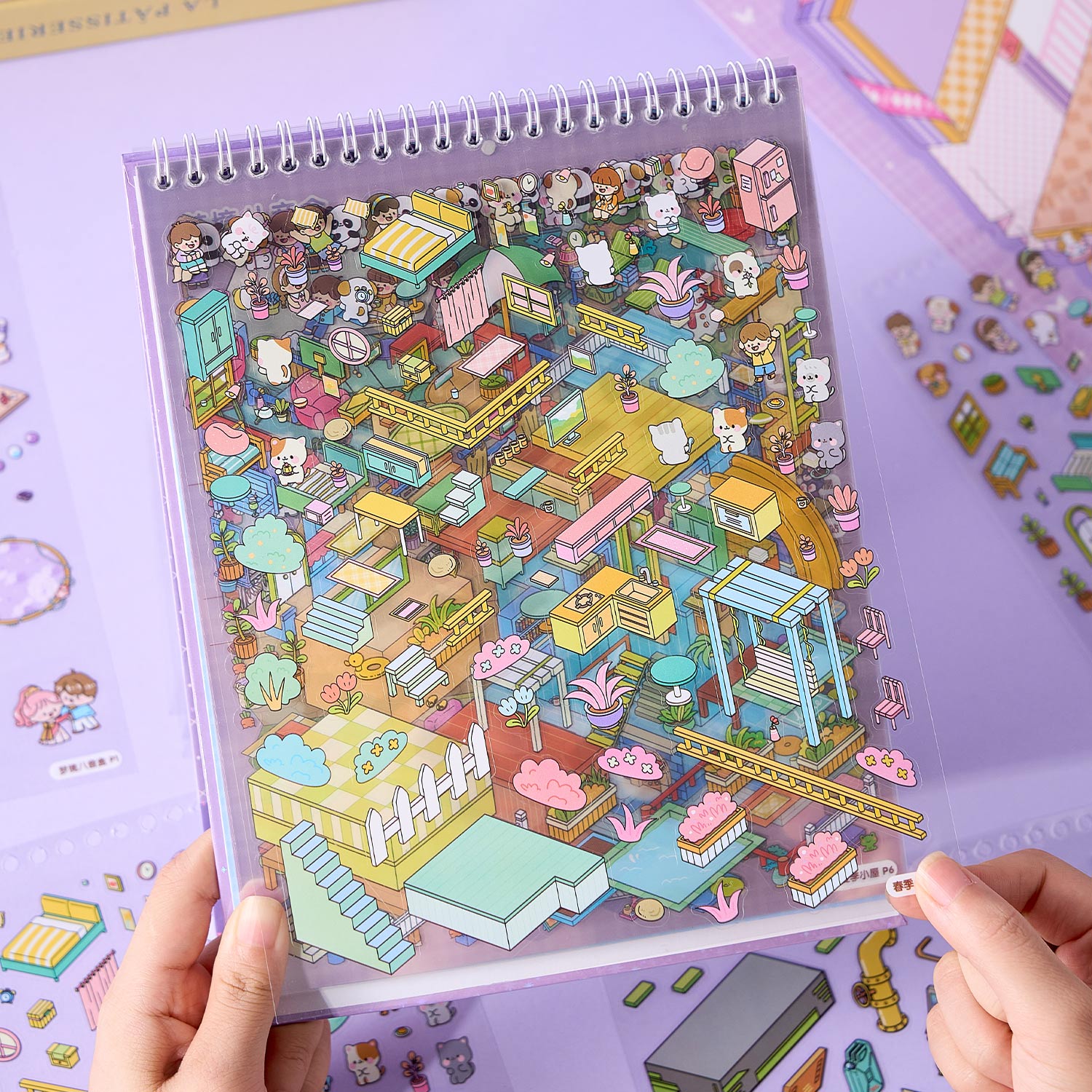 The melody town micro scene diary seal seal, the child care seal, and the adult stress relief seal. 8 different theme scenes. Can be used for glass metal cup body seal. 3 d Solid diy Decorative book